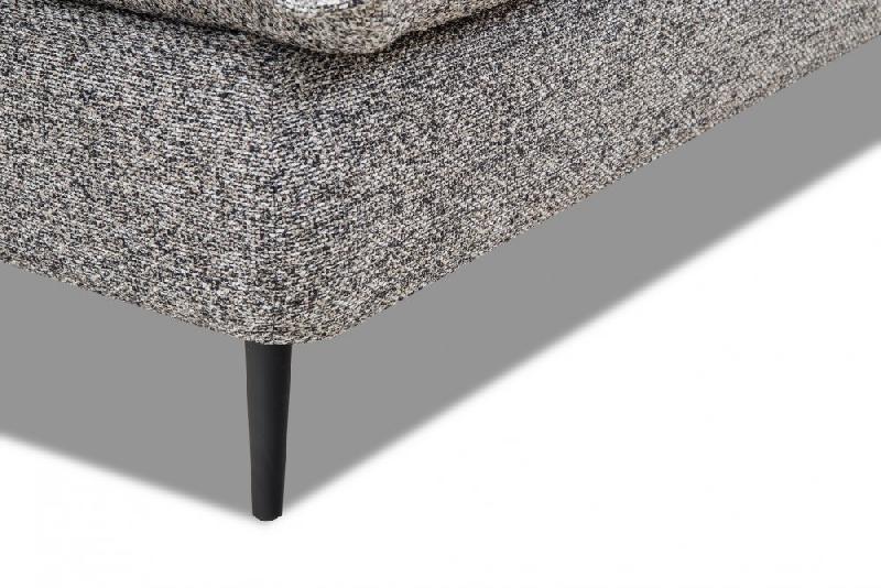 Canapé lit compact 3 places Lisbonne 140 cm - sommier à lattes, matelas 13 cm, tissu tweed gris chiné_4