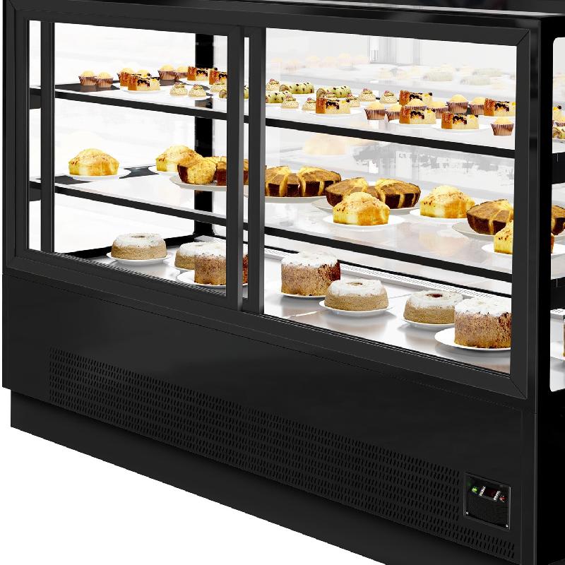 Vitrine réfrigérée de présentation avec service-arrière (l200 x p72 cm) avec éclairage led et 2 étagères_4