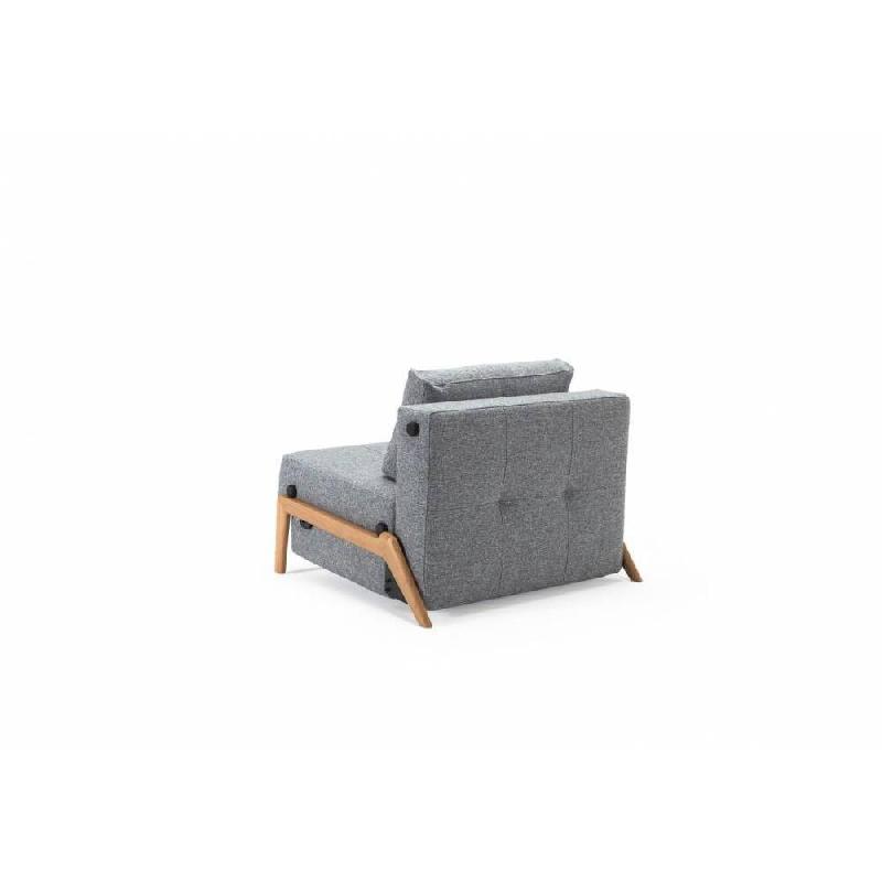 INNOVATION LIVING  FAUTEUIL DESIGN SOFABED CUBED 02 WOOD TWIST GRANITE CONVERTIBLE LIT 200*90 CM_4
