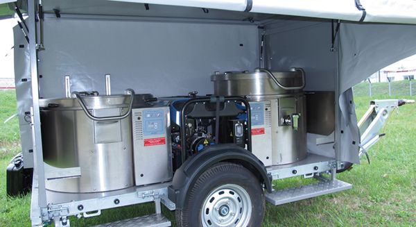 Cuisine roulante légère de moins de 900 kg, idéale pour mobilité