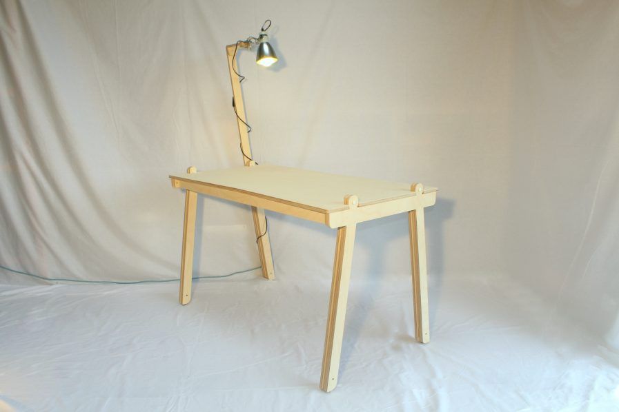 9006 - Bureau droit design en bois réversible avec mât pour éclairage - Openwood - Made in France - démontable à la main_4
