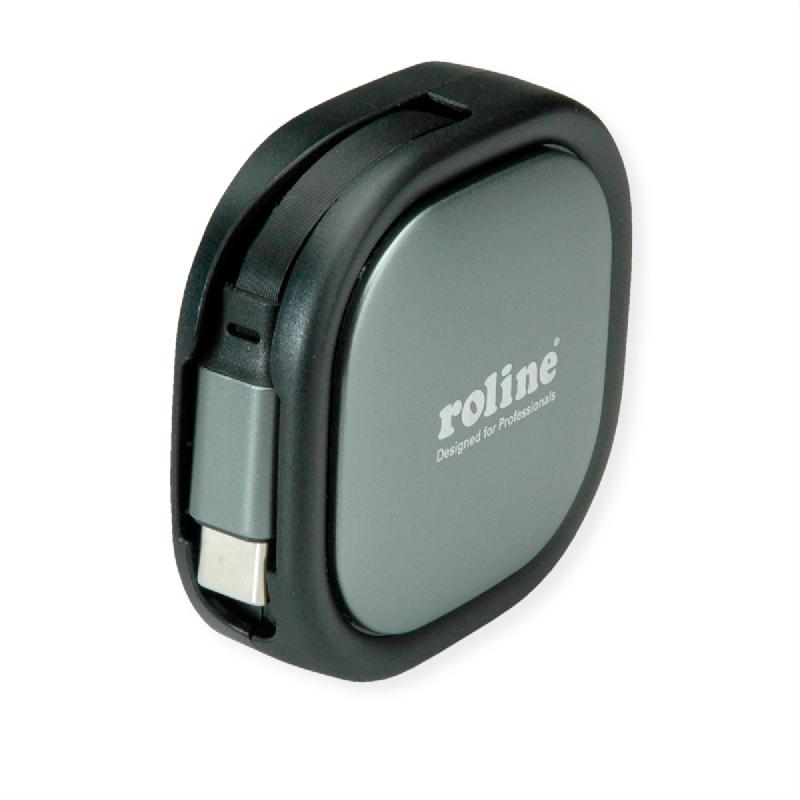 ROLINE Câble rétractable USB 2.0, 60W, C-C, M/M, noir, 1,2 m_4
