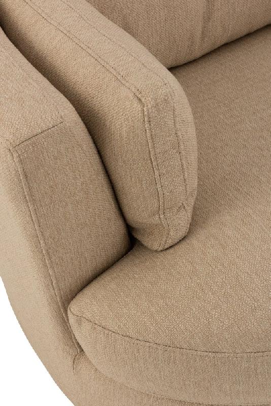 Fauteuil pivotant Kodina beige - Confort et élégance avec revêtement en tissu soyeux_4