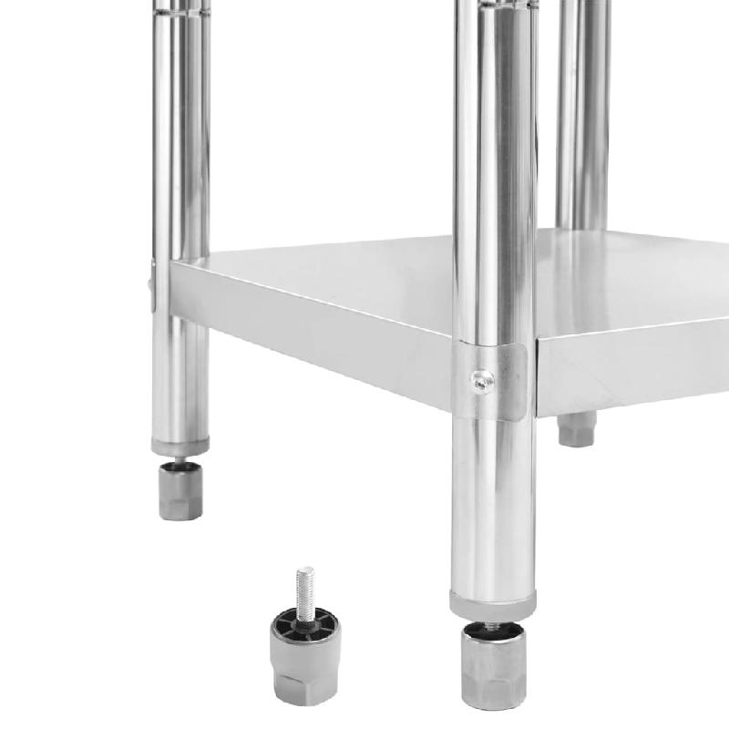 Vidaxl table de travail de cuisine avec dosseret 60x60x93 cm inox 51185_4