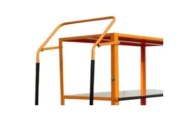 Chariot préparation de commandes - 4 étagères - escabeau pliant intégré - capacité jusqu'à 600 kg_4