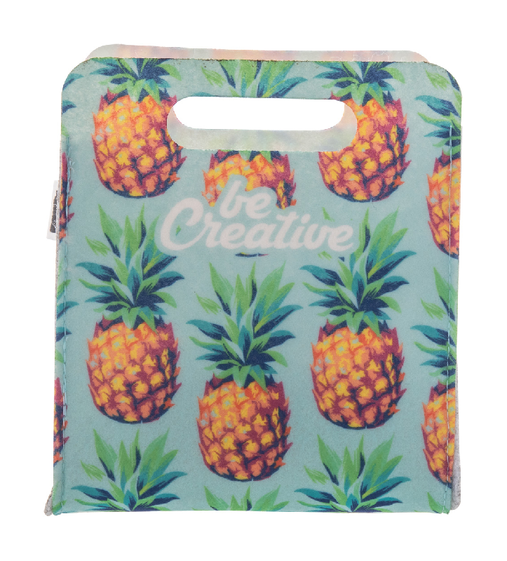 Organisateur de bureau en feutrine RPET - impression quadri, poignées découpées, label RPET_4