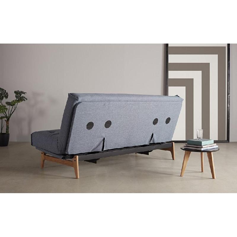 Innovation Living - Canapé convertible design Aslak 140x200 cm - capitonné tissu Mixed Dance Light Blue_4