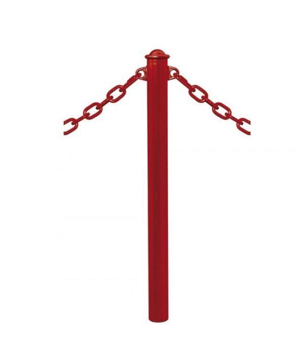 Potelet DECO à chaînes - Pommeaux en fonte acier soudés - Hauteur 1180mm - Ø 76mm_4