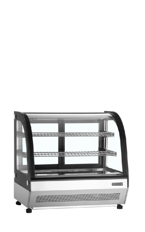 Comptoir réfrigéré vitré LCT-C - façade incurvée, éclairage LED et finition inox - Réf : LCT750C/BLACK_4