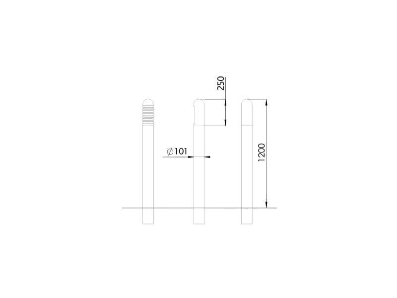 Pot5010 - potelets fixes Urban'nt - acier Ø101mm - hauteur hors sol 1200mm - design Jean-Marc Bourry_4