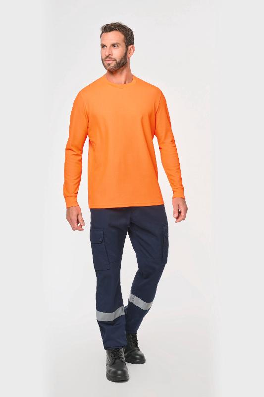 T-shirt unisexe écoresponsable manches longues coton/polyester - WK318 - Normé EPI visibilité améliorée NF EN 17353_4