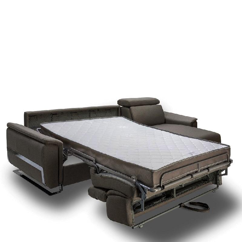 Canapé d'angle Réaumur convertible express 120 cm - sommier à lattes, matelas 16 cm, tweed gris graphite_4