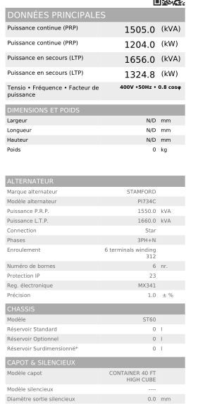 Groupe électrogène en container P 1500 CO 50 Hz triphasé - Visa - 1656.0 kVA_4