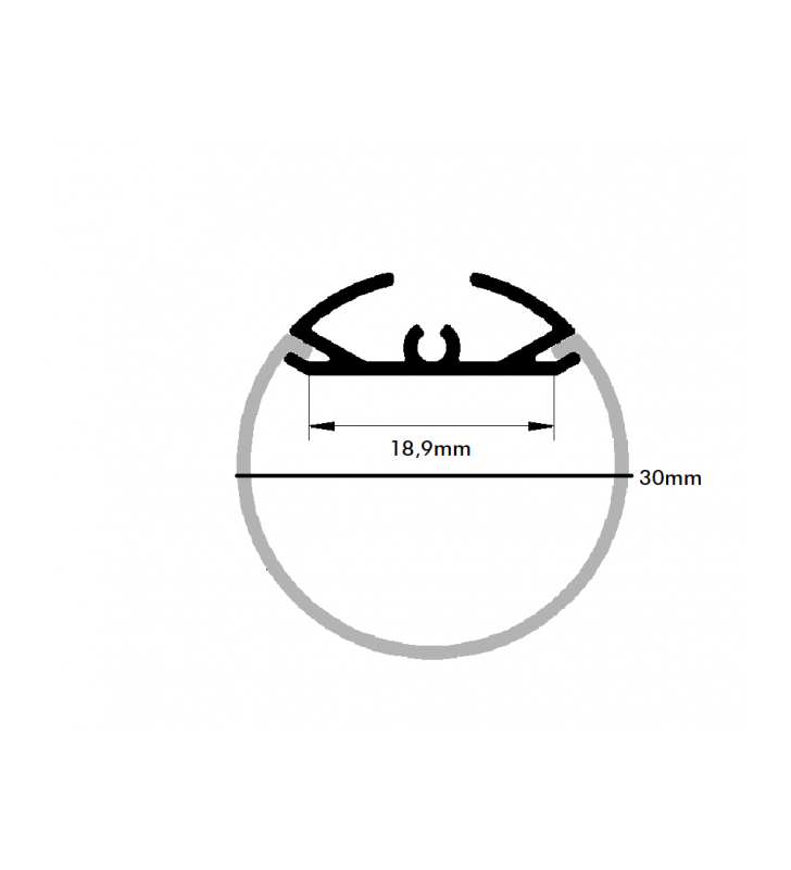 Profilé aluminium rond 2m avec diffuseur opale - Référence PROFALROD_4