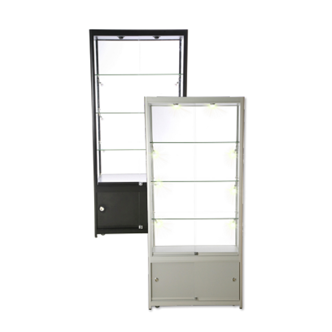 Vitrine Exposition LED H 200 x L 90 x P 45 cm - NOIR - Réf.2228411_4