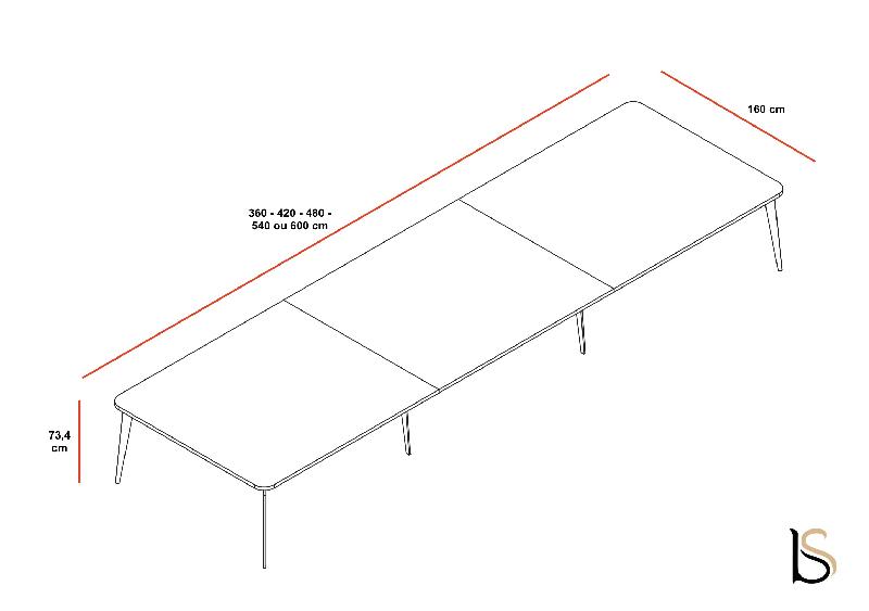 Bureau bench 6 personnes Blade - Alea - Non, Blanc, 360_4