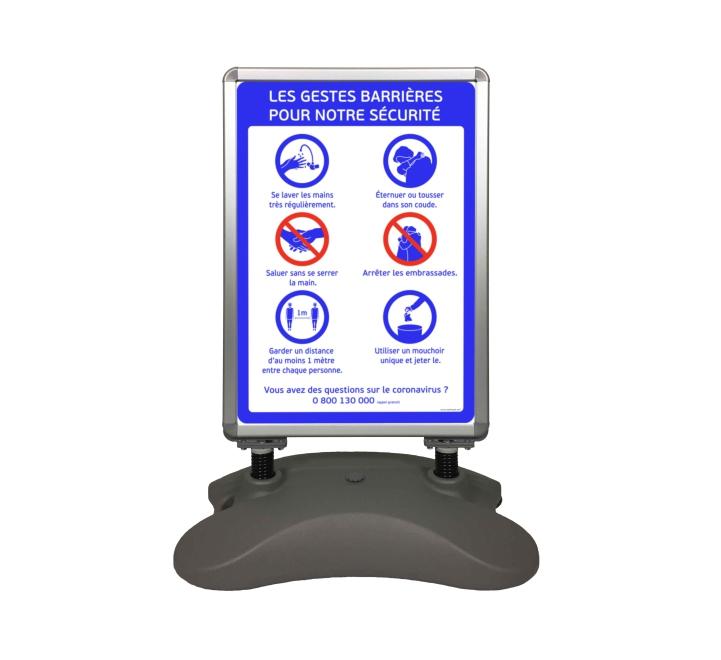Stop trottoir panneau aluminium sur ressorts porte affiches - BCS-Swing, BCS SwingA1_4