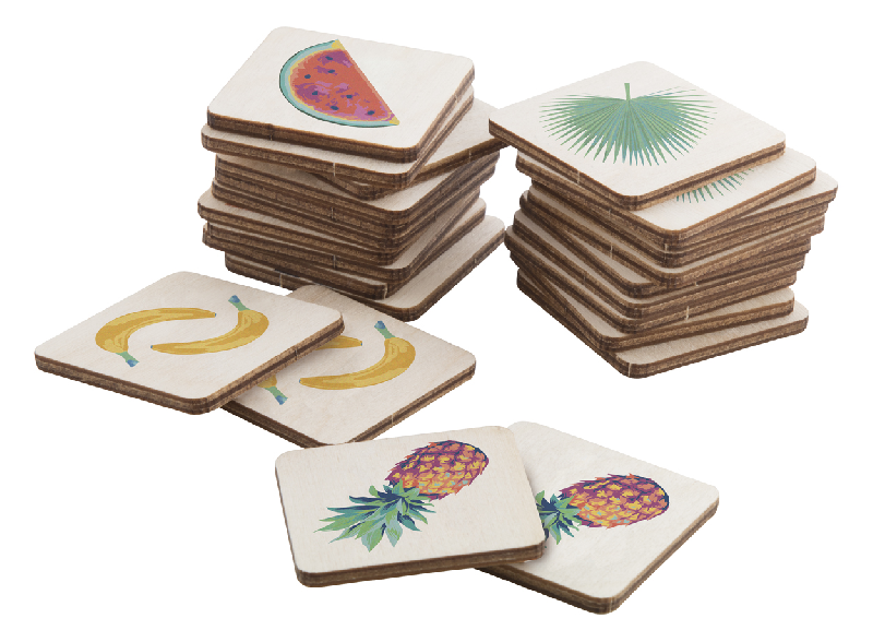 Jeu de mémoire - Bois de bouleau laminé - 24 pièces personnalisables - Impression quadri et logo_4