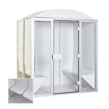 Cabine de hammam pro 6 places premium compl?Te 190 x 190 x 225 cm en acrylique + porte et vitres  desineo_4