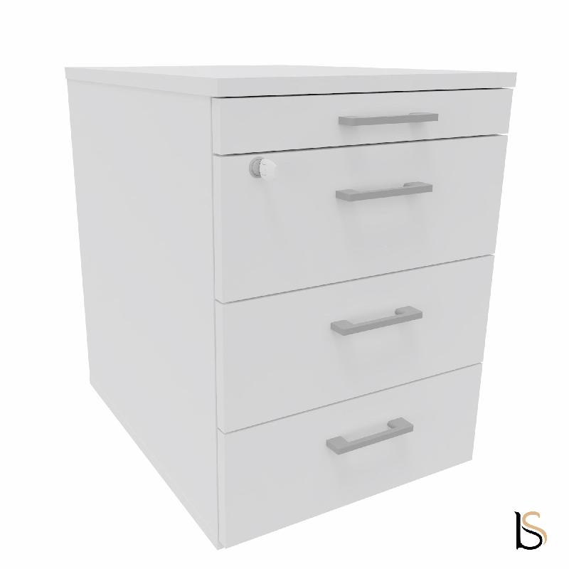 Caisson mobile 3 tiroirs  + 1 plumier  - QUADRIFOGLIO - Blanc_4