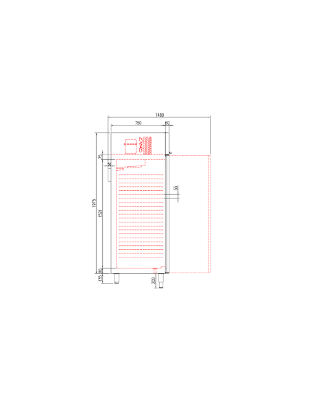 Armoire négative 2 portes pleines GN2/1 - CGN-1002-SPF - Inox AISI 304 - Volume net 1404 litres - Température -20°C à -15°C_4
