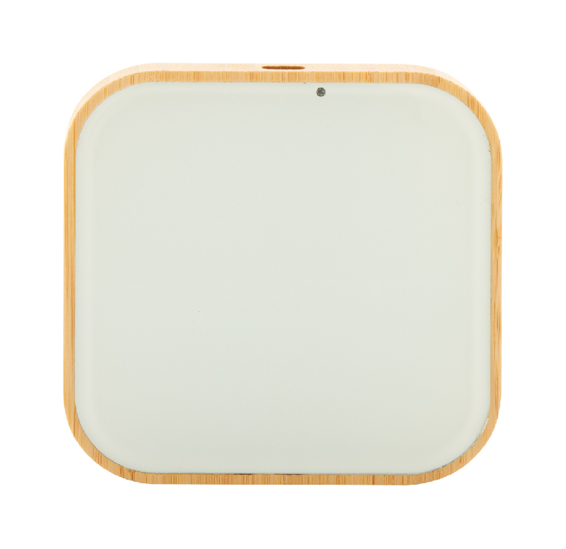 Chargeur rapide sans fil 10W - boîtier en bambou et surface en verre trempé - câble USB inclus_4