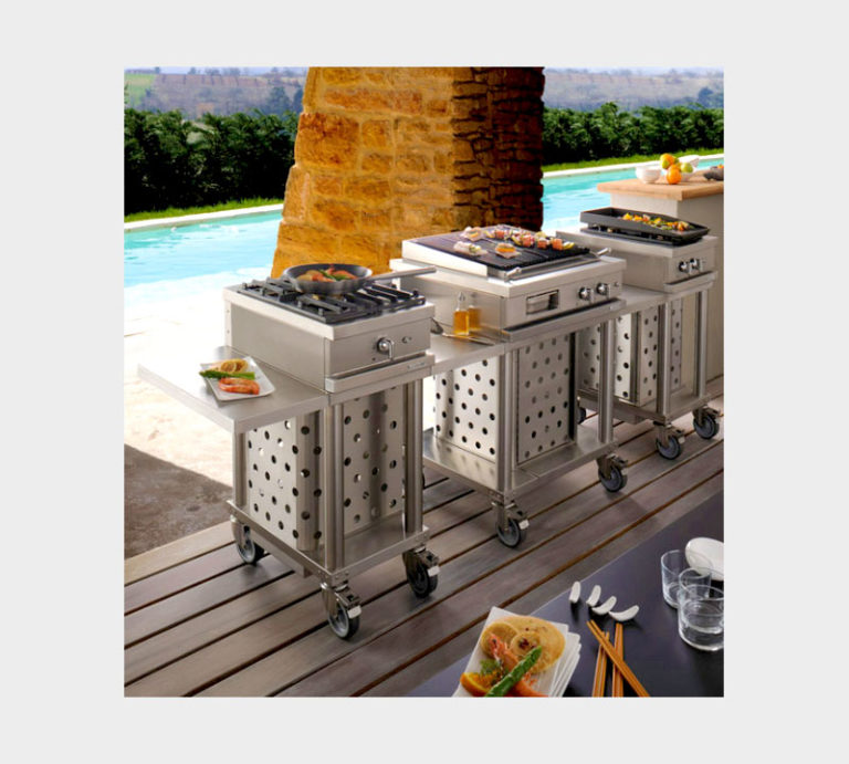 Plancha gaz sur chariot wtg 1040 plc open'cook de mobigrill : une cuisine d'extérieure modulable sur mesure et nomade_4