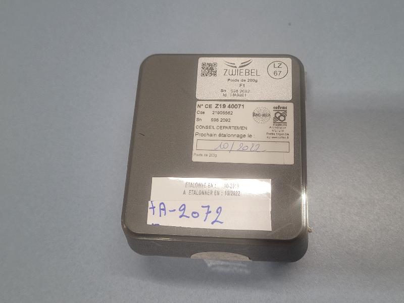 Poids d'étalonnage ZWIEBEL 200g classe F1 INOX_4