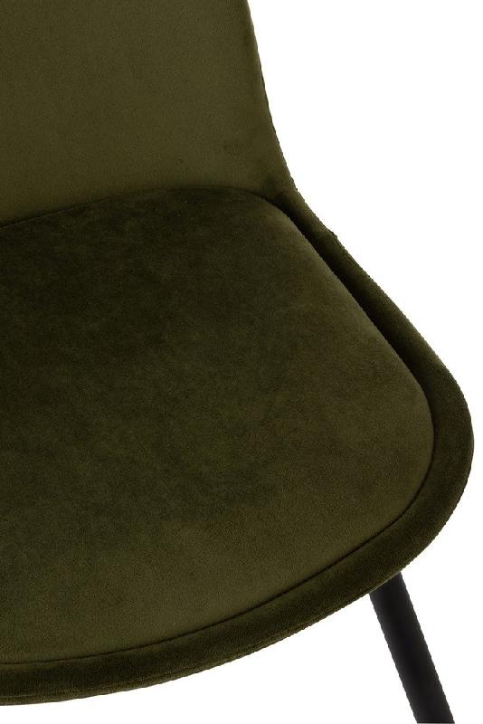 Chaise Milena vert foncé - revêtement velours et pieds en métal laqué noir - 47x86x47 cm_4
