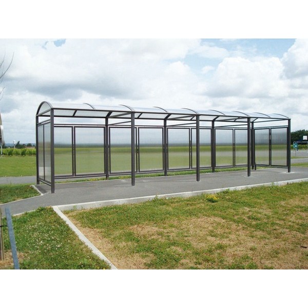 Abri vélo semi-ouvert multi-fonctions avec LED - structure en acier et bardage en polycarbonate traité anti-UV - pieds réglables_4