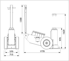 Crics pour applications lourdes - AC Hydraulic - modèles 100-1h / 150-1h - capacité 100 t / 150 t_4