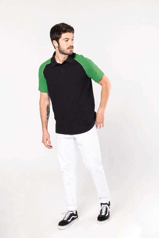 Polo baseball manches courtes - Réf: K226 - 100% coton piqué - Marque Kariban - Look sport et décontracté_4
