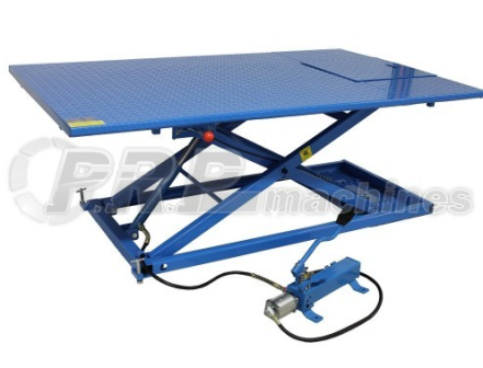 Table élévatrice avec rampe démontable et blocage de sécurité