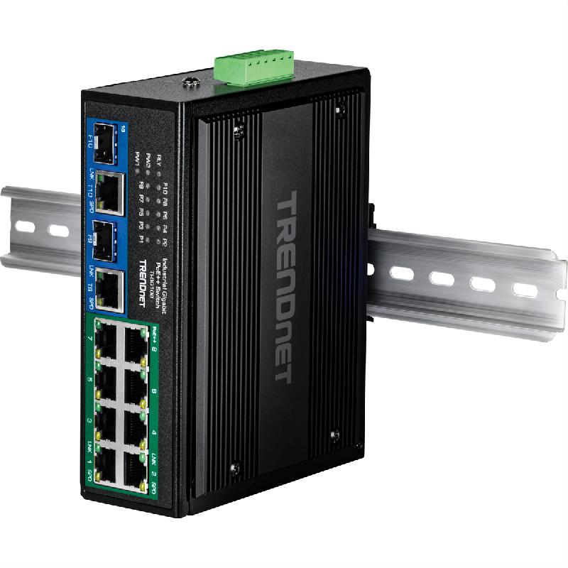 TRENDnet TI-BG108 Switch Rail DIN PoE++ 400W Gigabit industriel à 10 ports_4