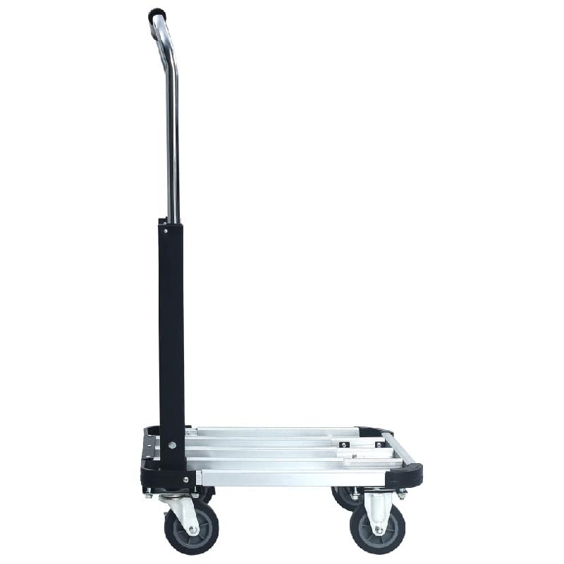 Vidaxl chariot de transport pliable 150 kg aluminium argenté 146448_4