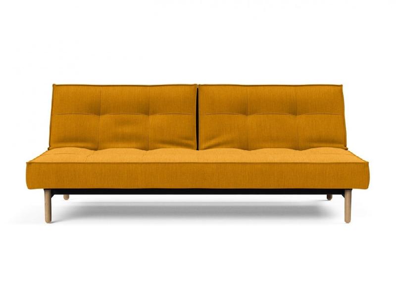 Canapé-lit Innovation Living Splitback Styletto - Pieds chêne naturel - Convertible 115x210 cm - Tissu Elegance Burned Curry_4