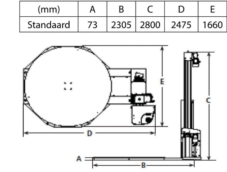 Ctt 210 - Banderoleuse à plateau tournant Cyklop Belgium - Pré-étirement jusqu'à 235 % - Vitesse de banderolage 12 tr/min_4