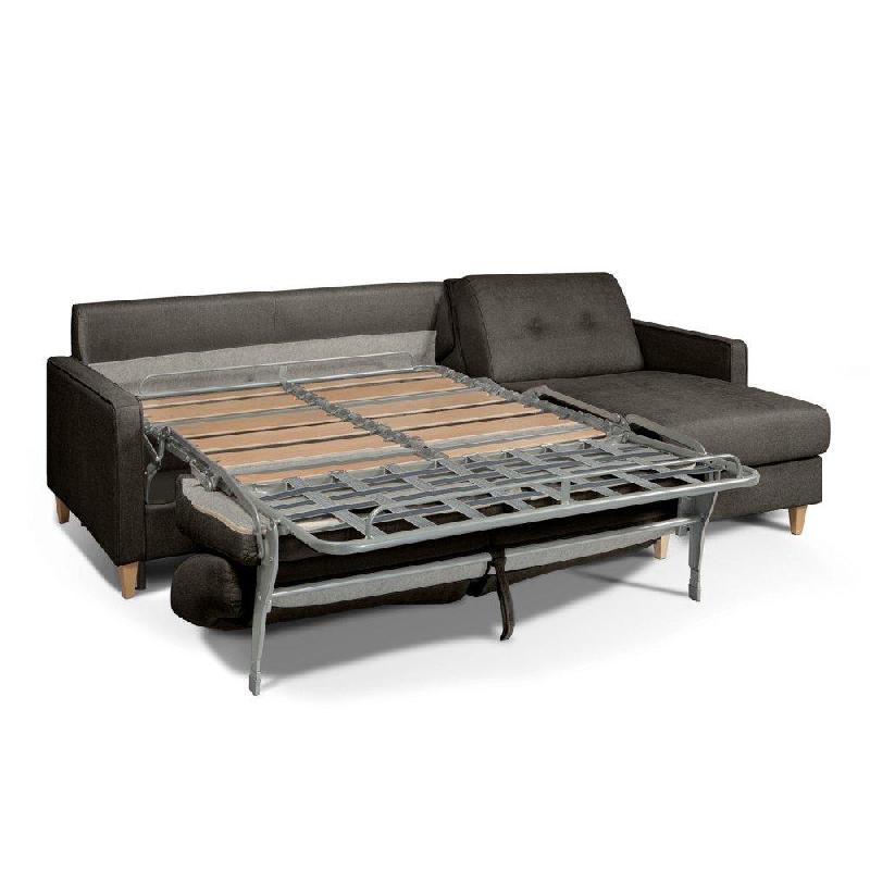 Canapé d'angle Norway - Matelas 16 cm - Système express - Sommier lattes Renatonisi - Tissu tweed taupe_4