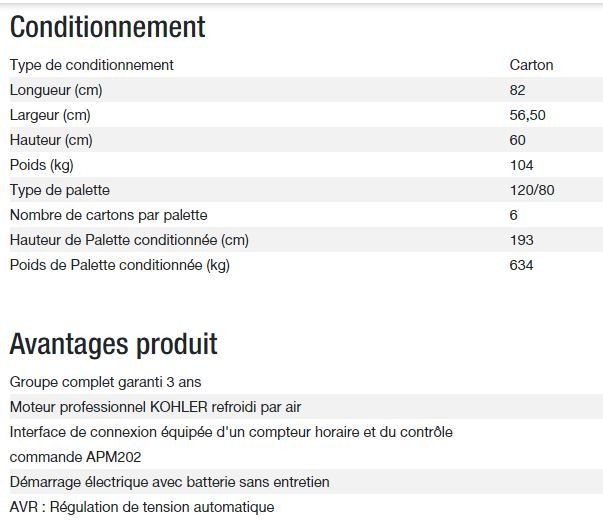 Technic 6500 E AVR M groupe électrogène - Kohler - 6,30 kW - 50 Hz - 230 V_4