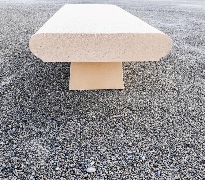 Banc en béton Abellir 190 x 64 x 51 cm - Ciment blanc ou gris Green Seal - Granulats siliceux - Couleurs standards Blanc / Gris / Ocre - Finition petra 1_4