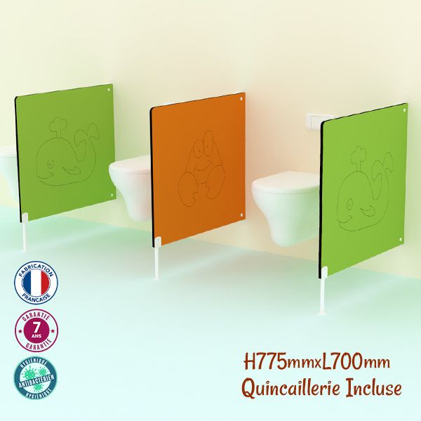 Cloison wc carrée écran de séparation solution pratique pour séparer les wc et préserver l'intimité des tout-petits - couleurs variée_4
