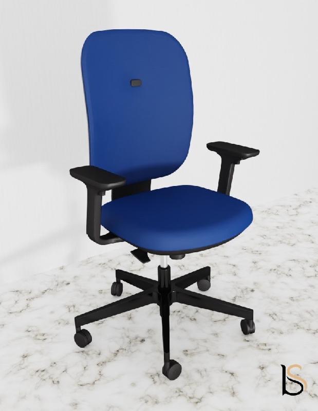 Fauteuil de bureau Alaia haut dossier - Sokoa - Bleu, Contact permanent, Sol dur_4