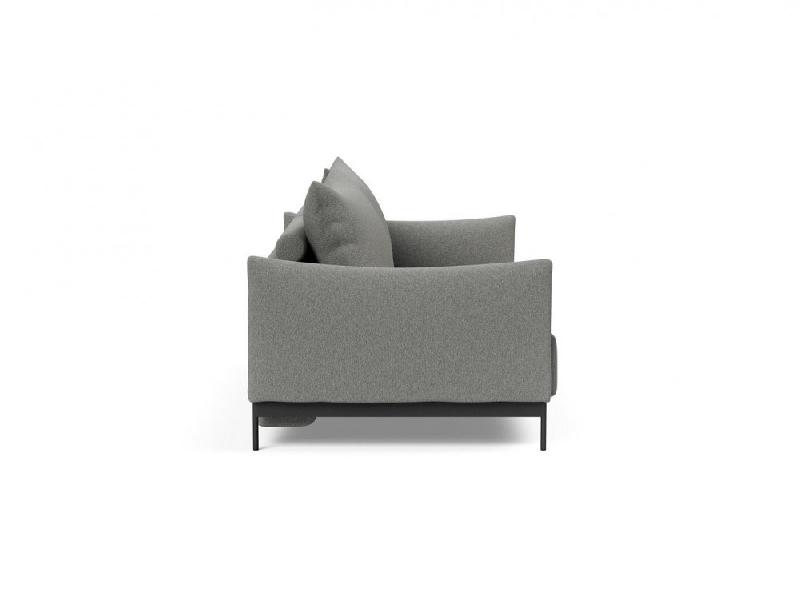 Canapé convertible design Malloy - Pieds métal - 150x200 cm - Tissu bouclé Ash Grey - Innovation Living_4
