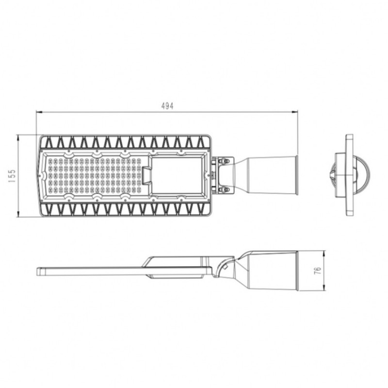 Réverbère LED 60W à angle variable ENEC5 - Référence REVMOD60 - IP65 - 8400 lumens_4