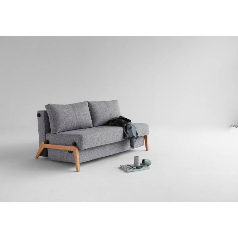 Canapé design convertible Innovation Living - Cubed 02 Wood - Ouverture express Twist Granite - Lit 200x160 cm_4