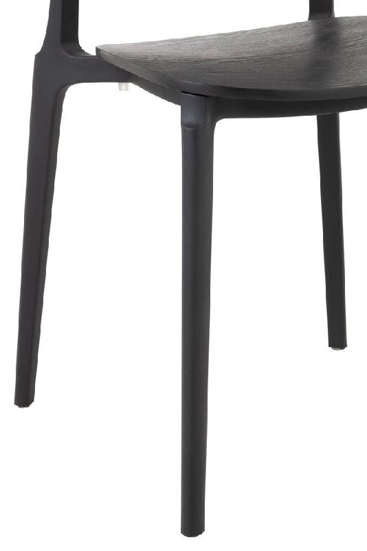 Chaise de cuisine SHINY - Vernis noir - Polypropylène robuste et légère_4