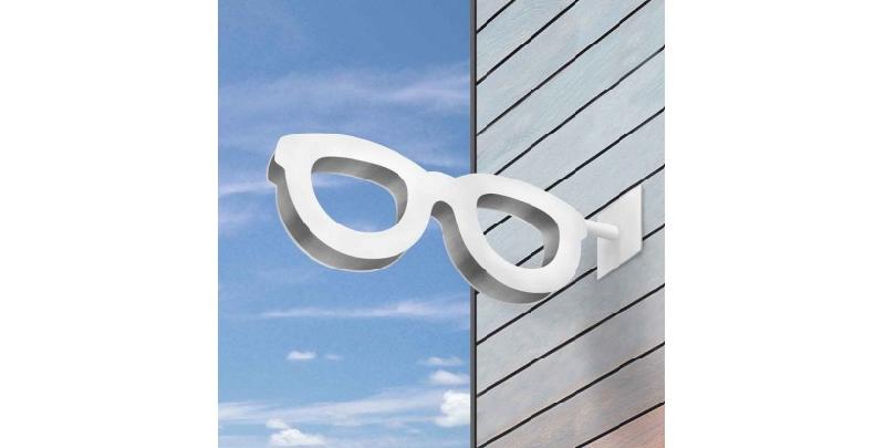 Enseigne drapeau opticien - lunettes géantes en acier avec LED - 120 cm et 80 cm_4