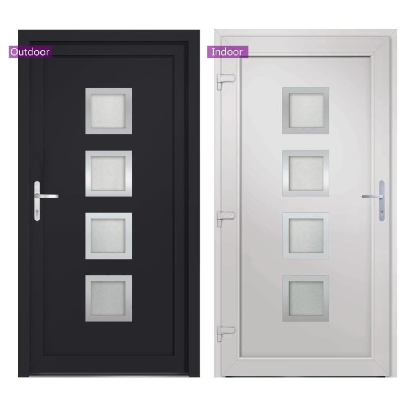 Vidaxl porte d'entrée anthracite 108x200 cm pvc 3187853_4