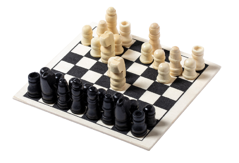 Set de jeux en bois 3 en 1 - Échecs, Parchisi et Dames - Couleur naturelle - 120g_4