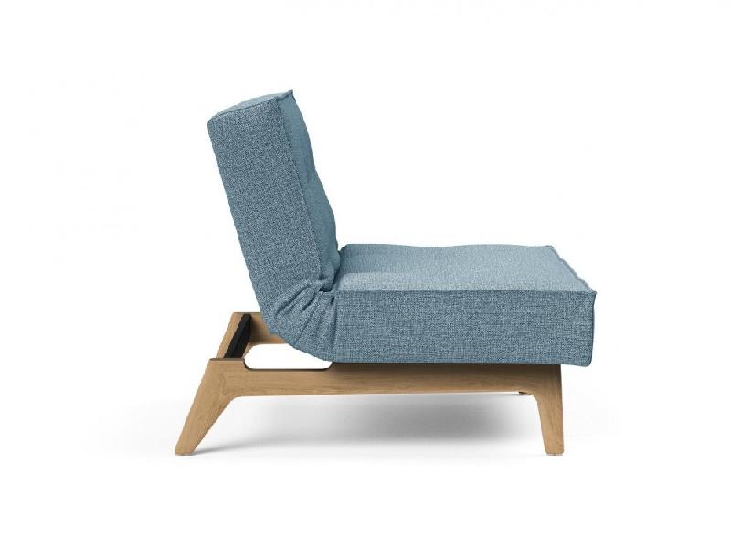 Innovation Living - Fauteuil SPLITBACK EIK Convertible Lit 90x115 cm - Pieds Chêne Naturel - Tissu Mixed Dance Light Blue_4